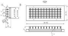 Решетки для круглых воздуховодов Арктос КДН - чертеж