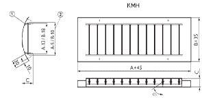 Решетки для круглых воздуховодов Арктос КМН - чертеж
