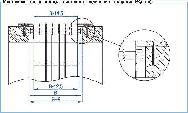Решетки Сезон ВР-ГН9, ВР-ГН10, ВР-ГН11 - монтаж